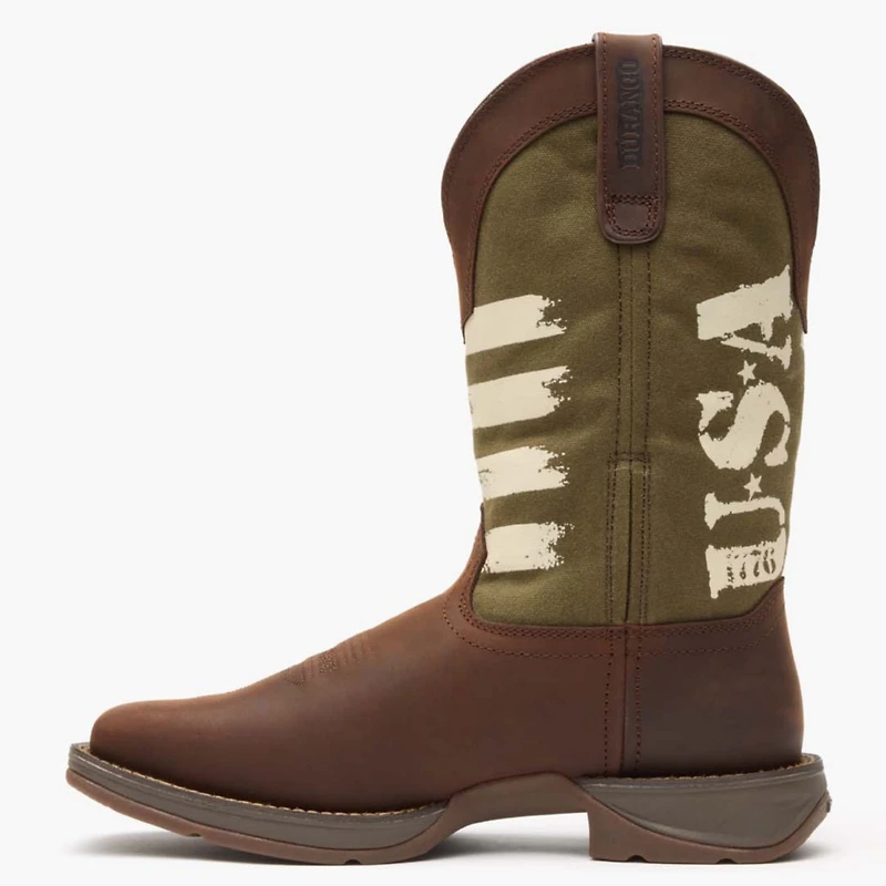 Durango Men's Rebel by Army Green Usa Print Western Boot