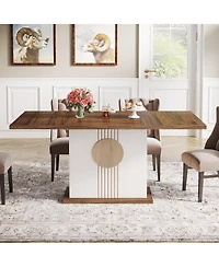 Tribesigns 55" Rectangular Dining Table for 4 to 6 People, Dining Room & Living Room