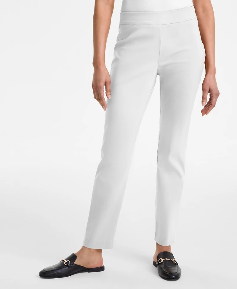 Jm Collection Women's Tummy-Control Cambridge Slim-Leg Pull-On Pants