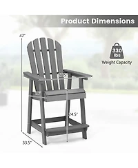 Gymax 2PCS Bar Stool Hdpe Chair w/ Armrest Footrest Home Indoor Outdoor Patio