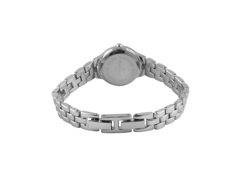 Peugeot Women 22mm Round Silver Self-Adjust Link Bracelet Watch
