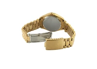 Peugeot Men's 40mm Black Face Fluted Bezel Gold Bracelet Watch