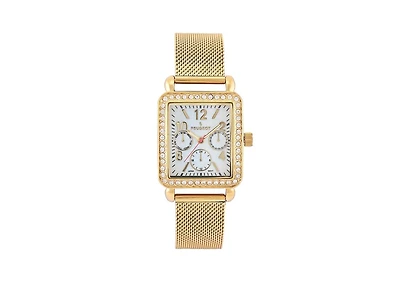 Peugeot Women's 35x30mm 14K Gold Plated Square Dress Watch