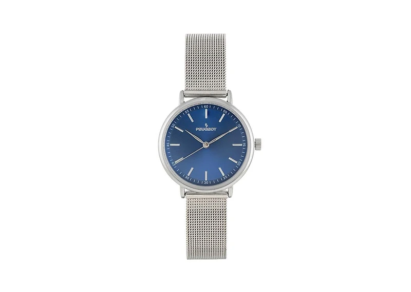 Peugeot Women's 30mm Blue Sleek Stainless Steel Mesh Band Watch
