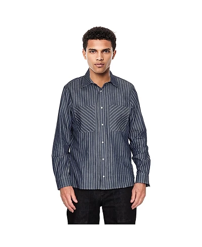 Level 7 Men's American Heritage Collection Indigo Stripe Shirt