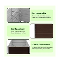 Garden Raised Bed Brown 94.5"x31.5"x17.7" Galvanized Steel