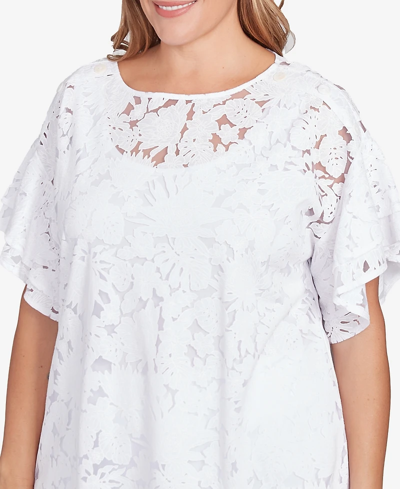 Ruby Rd. Plus Tropical Burnout Top