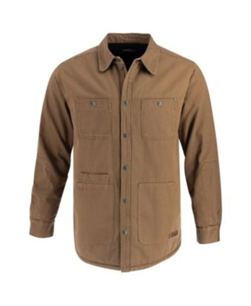 Mens Crafted Herringbone Utility Shirt Jacket