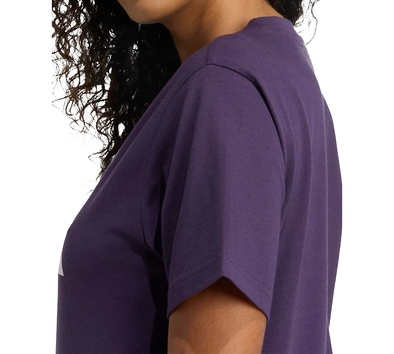 adidas Women's Cotton Metallic-Logo Crewneck T-Shirt