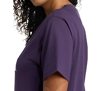 adidas Women's Cotton Metallic-Logo Crewneck T-Shirt