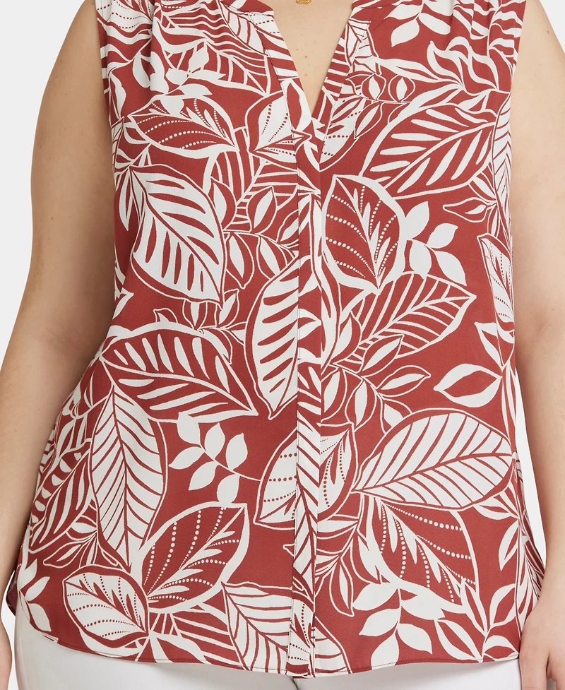 Nydj Plus Size Sleeveless Pintuck Top