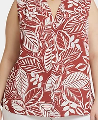 Nydj Plus Size Sleeveless Pintuck Top