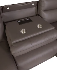 Thandler 5-Pc. Leather L Sectional with 3 Power Recliners and Drop Down Table, Exclusively at Macy's