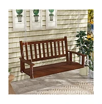 3-Person Wooden Outdoor Porch Swing with 800 lbs Weight Capacity