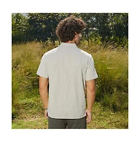 Campus Sutra Men's Cream White Veined-Tactile Polo T-Shirt