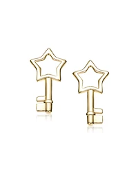 Kids 14K Gold Plated Star Key Drop Earrings