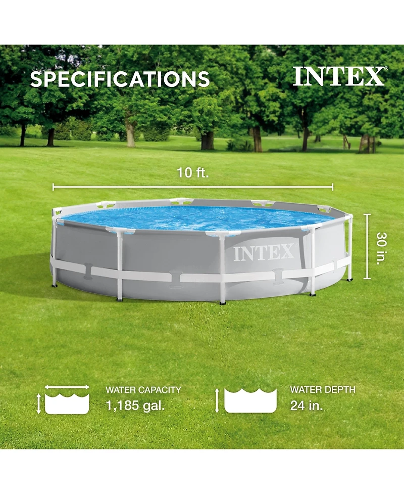 Intex 26701EH 10ft x 30in Prism Frame Above Ground Swimming Pool with Pump