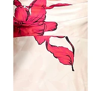 Seni & Cade Juniors' Floral-Print Satin Spaghetti-Strap Gown