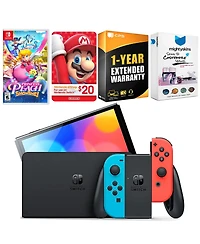 Nintendo Switch Neon Red & Blue Oled Console with Princess Peach: Showtime!, Nintendo $20 eShop Gift Card