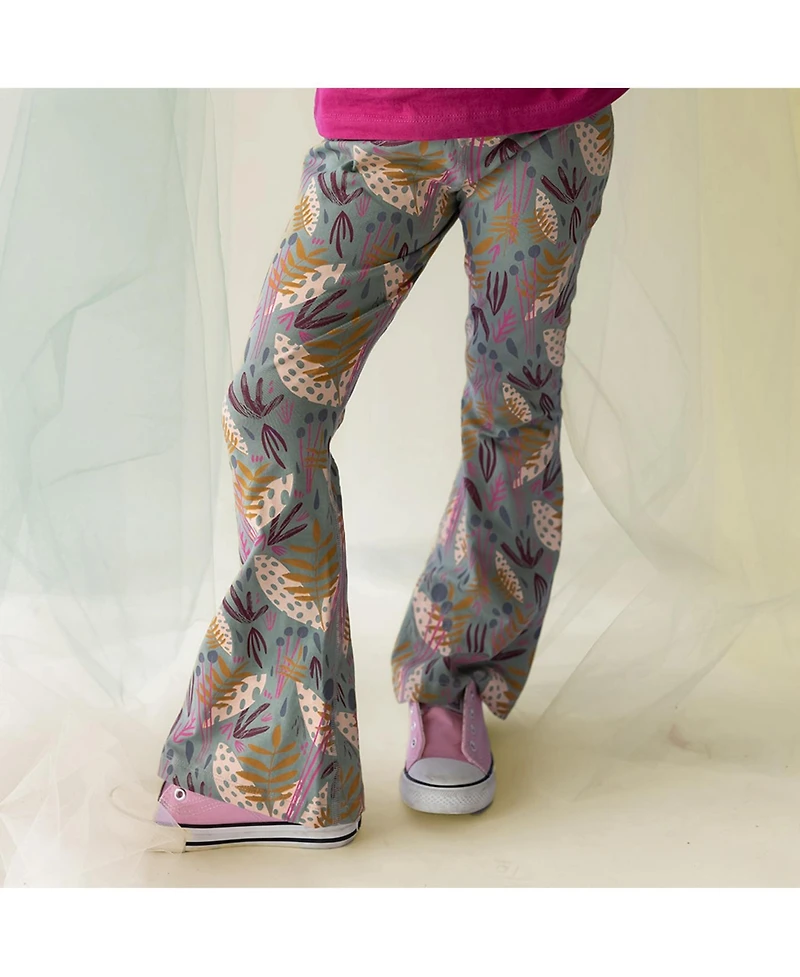 Mightly Toddler Girls Fair Trade Organic Cotton Flare Leggings Yoga Pant