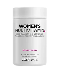 Codeage Women s Multivitamin - Vitamins A, C, D3, E, B6, B12, Folate, Calcium, Magnesium, Iron,, Probiotics - 1 Capsule Per Serving