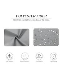 Aoodor 2Pcs Outdoor High Back Dining Chair Cushion Set, Fade and Water Resistant Polyester Fabric Cover with Ties and Zipper, 20'' × 37''