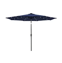 9 Feet Solar Led Lighted Patio Market Umbrella with Tilt Adjustment without Base