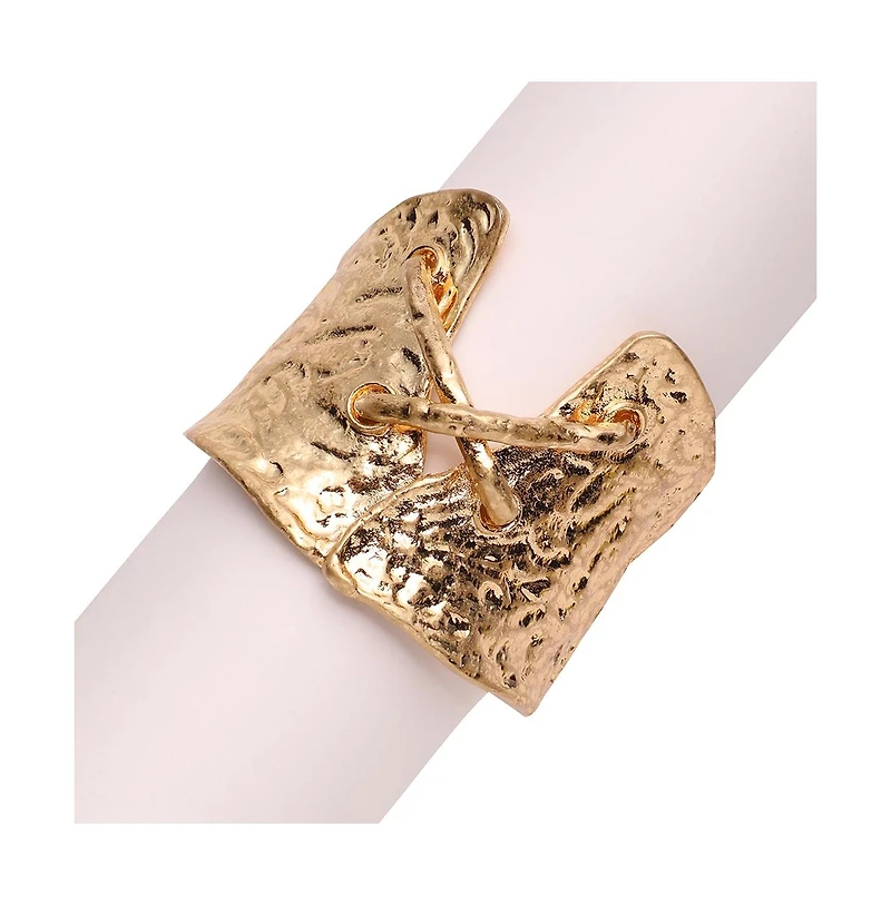 Sohi Women's Dented Tie-Up Statement Bracelet