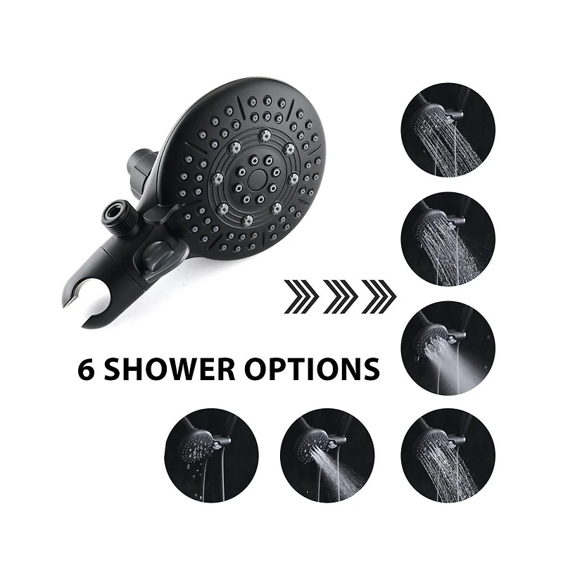 Rainsken Classic High Pressure Single Handle 6-Spray Patterns Rain shower Head with Handheld Shower