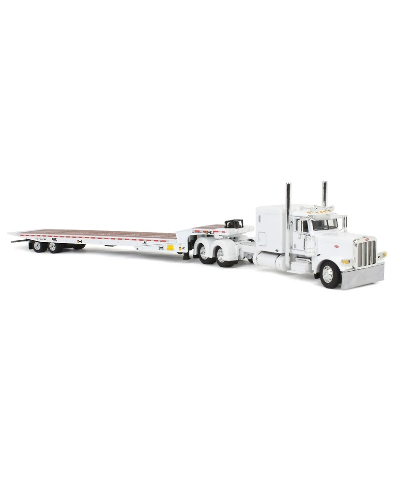 1/64 White Peterbilt 389 w/ Landoll 440B-50CA Traveling Axle Trailer Dcp