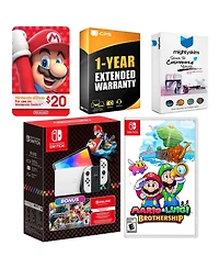 Nintendo Switch Oled Console Mario Kart 8 Bundle with Mario & Luigi: Brothership, Nintendo $20 eShop Gift Card