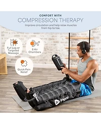 LifePro Air Compression Recovery System with Heat – 8-Chamber Full Leg Massager for Calf, Thigh & Foot – Air Massage Wraps for Circulati
