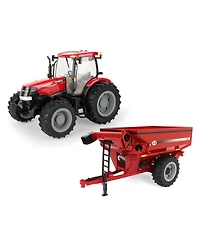 1/16 Case Ih Puma 180 Tractor & Red J&M 875 Grain Cart Set, Ertl Big Farm