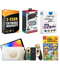 Nintendo Switch Oled Legend of Zelda: Tears of the Kingdom Edition with Mario Maker 2, Surge Accessory Gaming Kit