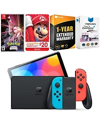 Nintendo Switch Neon Red & Blue Oled Console with Pokemon Shining Pearl, Nintendo $20 eShop Gift Card