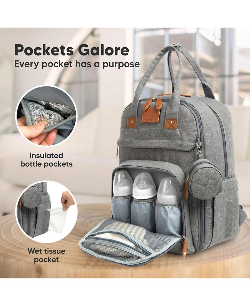 KeaBabies Rove Diaper Bag with Changing Pad, Waterproof Baby Bag, Travel Diaper