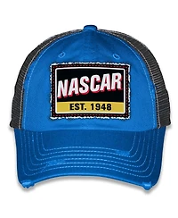 Checkered Flag Sports Men's and Women's Blue Nascar Vintage Patch Trucker Adjustable Hat