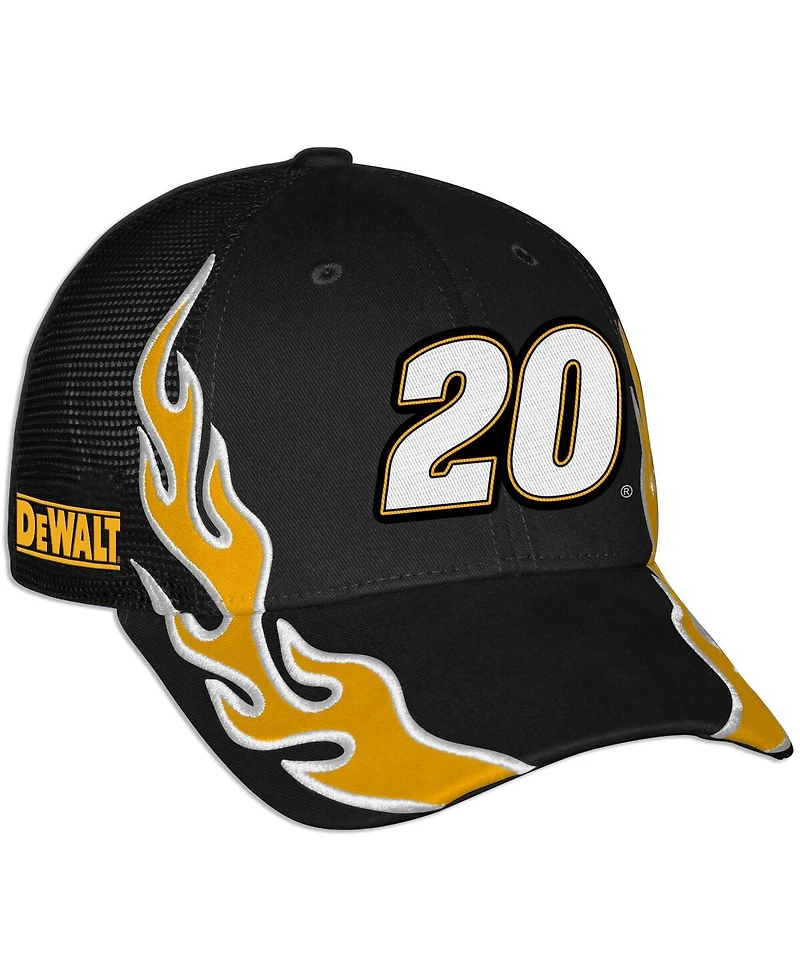 Checkered Flag Sports Men's and Women's Black Christopher Bell DeWalt Flame Trucker Adjustable Hat