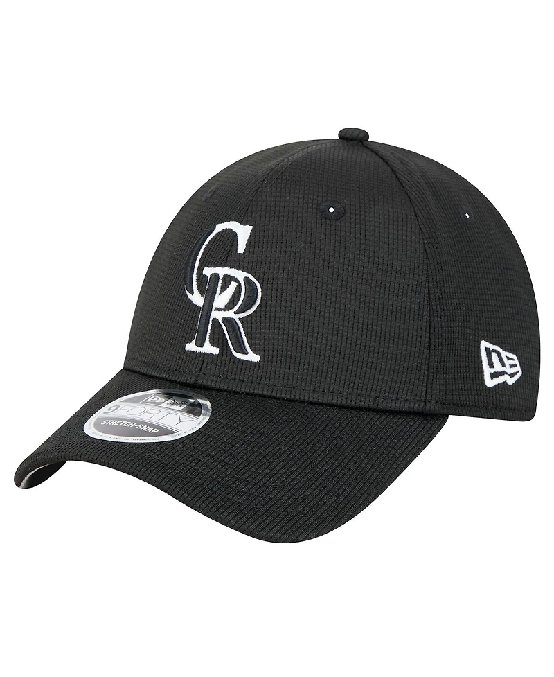 New Era Men's Black Colorado Rockies Pivot 9FORTY Adjustable Hat