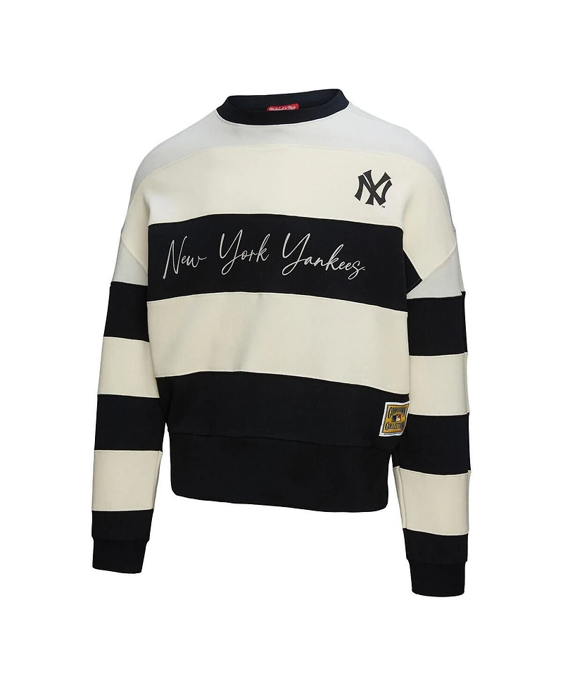 Mitchell & Ness Women's Gray/Black New York Yankees Cooperstown Collection Blocked Fleece Pullover Sweatshirt