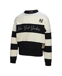 Mitchell & Ness Women's Gray/Black New York Yankees Cooperstown Collection Blocked Fleece Pullover Sweatshirt