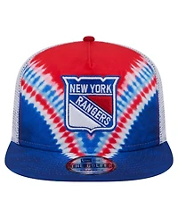 New Era Men's Blue/Red New York Rangers Throwback V-Dye Adjustable Golfer Hat