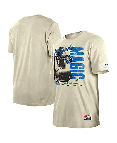 New Era Men's Cream Orlando Magic Distressed Throwback Vintage Color Pack T-Shirt