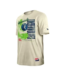 New Era Men's Cream Minnesota Timberwolves Distressed Throwback Vintage Color Pack T-Shirt