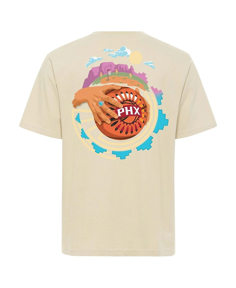 Sportiqe Men's and Women's Cream Phoenix Suns The Land Artist Series Duke Premium T-Shirt