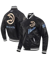 Pro Standard Men's Black Atlanta Hawks 2024/25 City Edition Satin Full-Snap Jacket