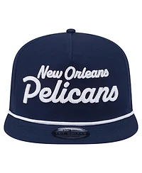 New Era Men's Navy New Orleans Pelicans Team Text Golfer Snapback Hat