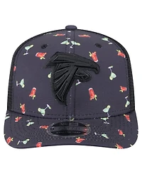 New Era Men's Navy/Black Atlanta Falcons Adventure Drinks Pattern 9SEVENTY Stretch-Snap Hat