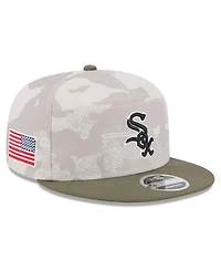 New Era Men's Light Beige/Olive Chicago White Sox 2025 Armed Forces Day Split Panel 9FIFTY Snapback Hat
