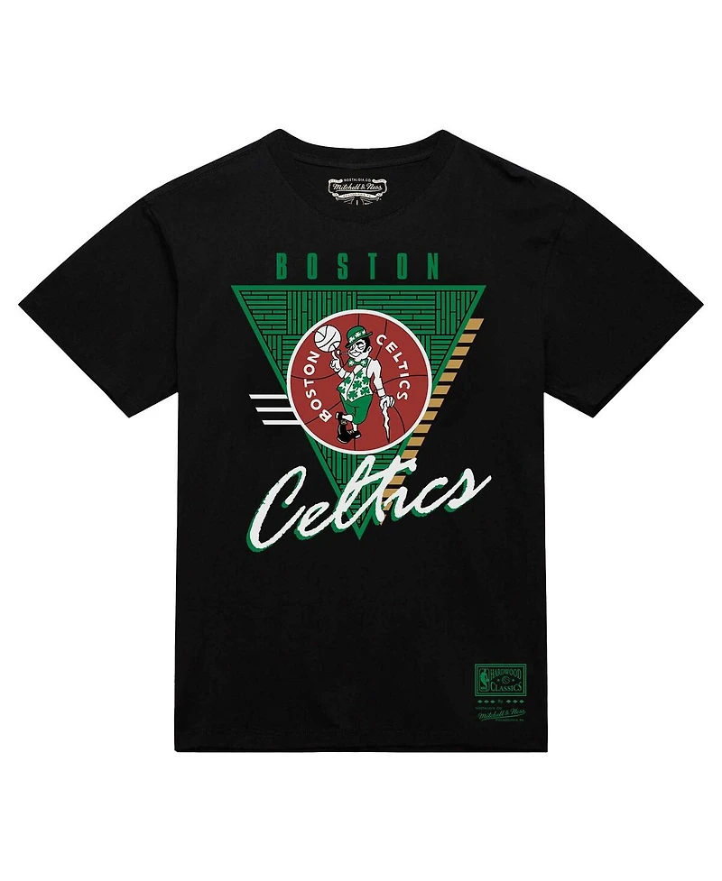 Mitchell & Ness Men's Black Boston Celtics Worldwide Collection Tri-Logo T-Shirt